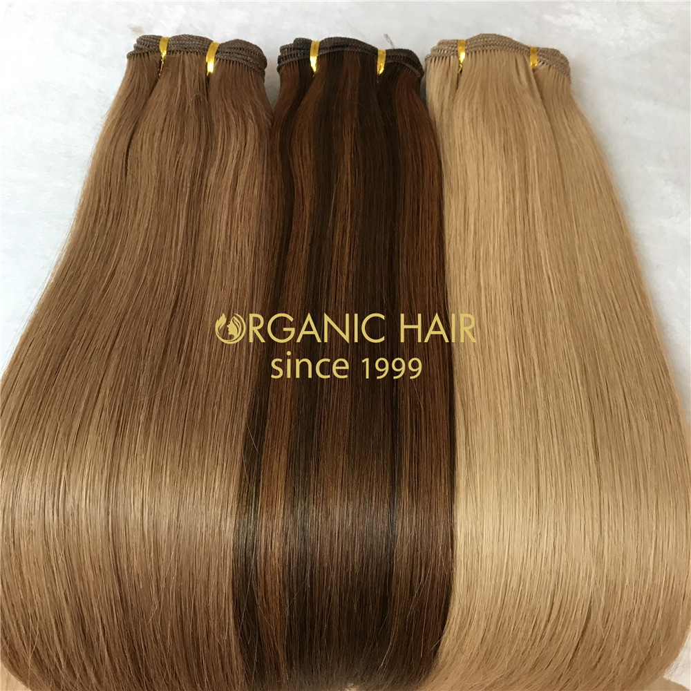 Customized color human cuticle hand tied wefts and good reviews X247